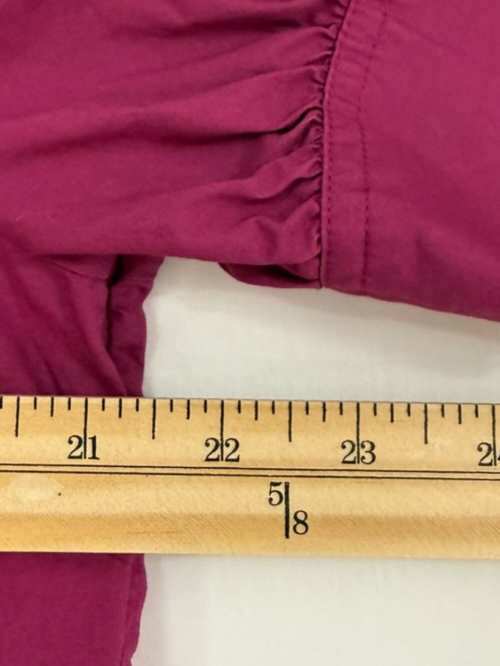 Talbots 100% Cotton Magenta Puff Sleeve Popover Blouse Size M - Picture 8 of 8